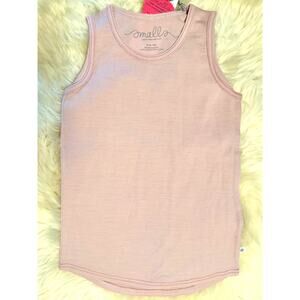 Smalls Merino Kids Wool Base Layer Vest Tank Top – Dusky Rose – 9-10y